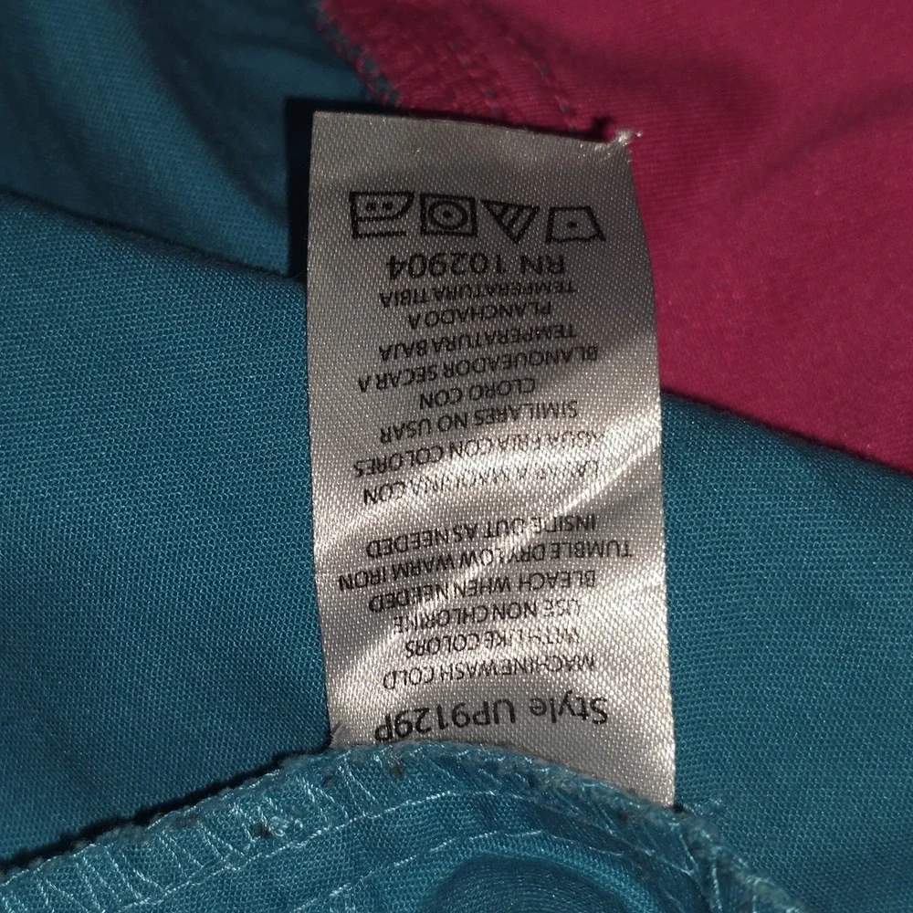 Beyond Scrubs Womens Pants Blue Pink Size PM Pull‎ On Elastic Waist Pockets